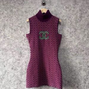 Authentic CHANEL Purple Chevron Mini Dress